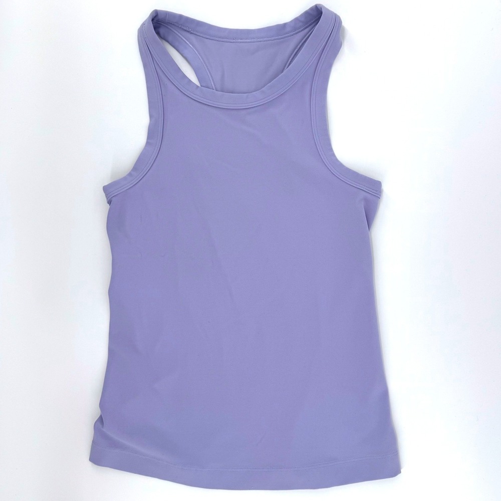 Lululemon Invigorate Training Tank Top Women 4 Purple High Neck Racerback Yoga